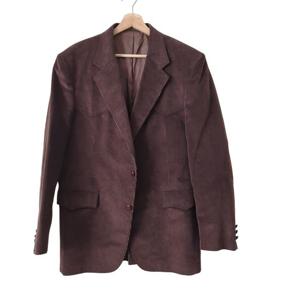 Vintage Levi’s Blazer 42R Brown Corduroy Elbow Patch Grandpa Academia Western - Picture 1 of 7